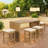 5 Pieces Outdoor Bar Set Included 1 Height Table & Four Stools With Cushions