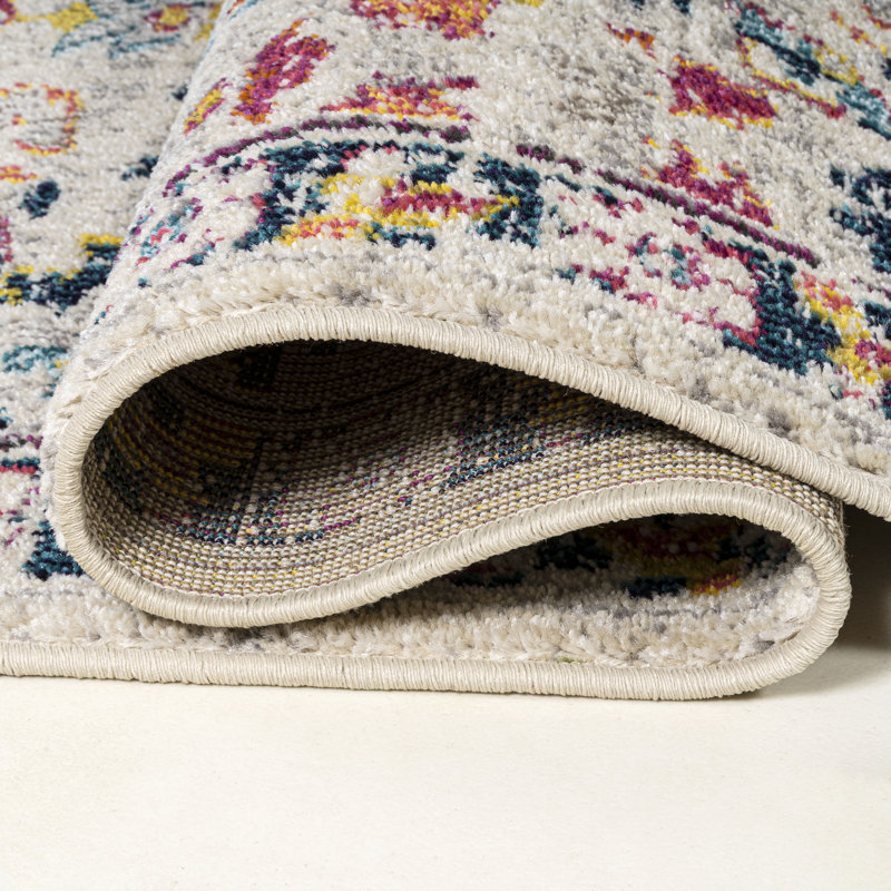 Tapis beige / multicolore Modern, Rectangle 7 pi 8 po x 10 pi