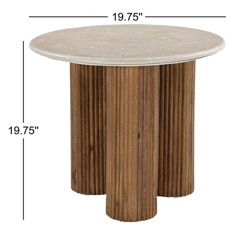Dewy - Modern Marble Round End Table