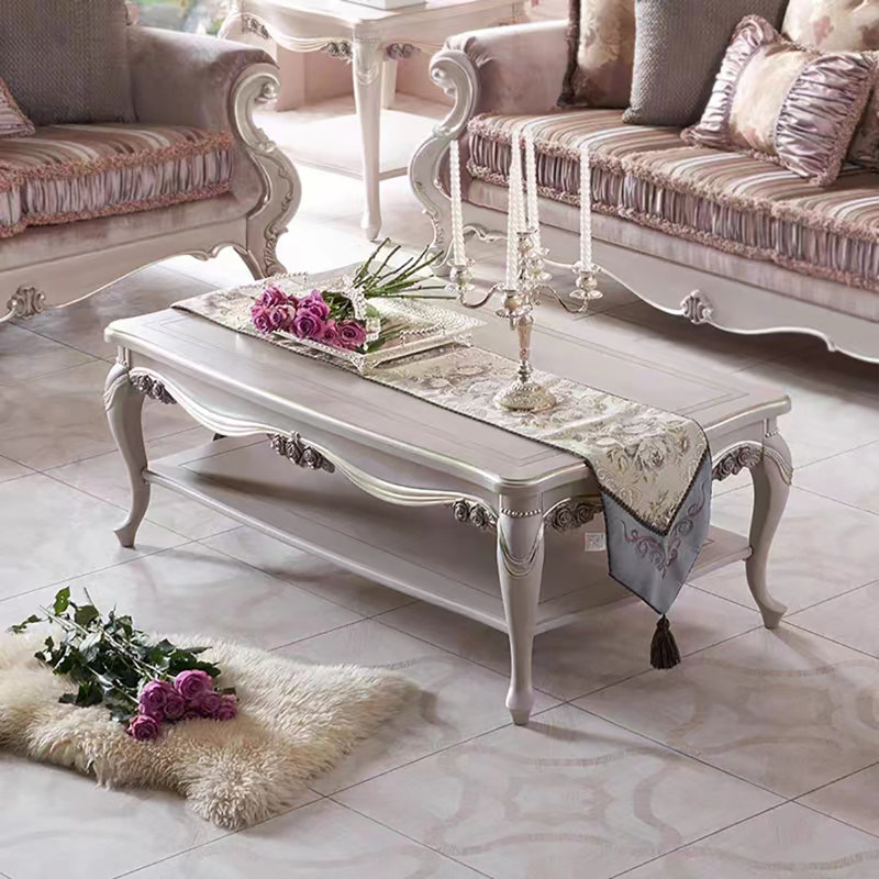 Table basse rectangulaire légère de luxe sculptée
