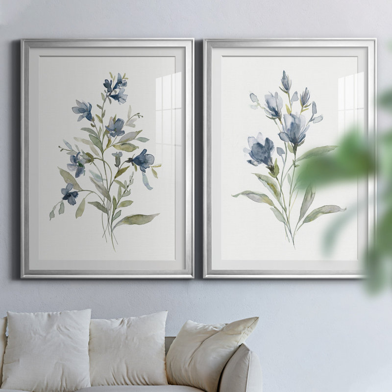 Linen Botanical III - ensemble de 2 reproductions d'art, H 18,5 po x l 24,5 po, Impression encadrée avec passe-partout