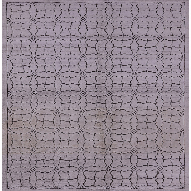 Tapis oriental gris Rosellini, Carré 7 pi