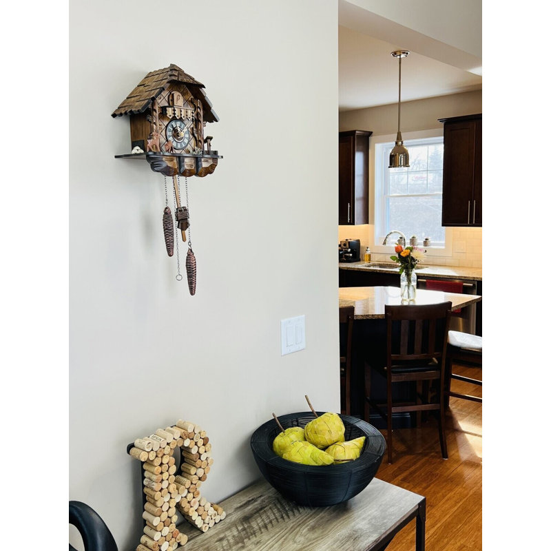  Horloge coucou à quartz avec figurines de cerf, 12 mélodie