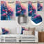 Collage de fleurs bleues et roses - décoration murale fleurs-440709557-336283670