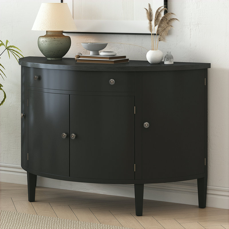 Armoire de rangement courbée pour la maison, Noir