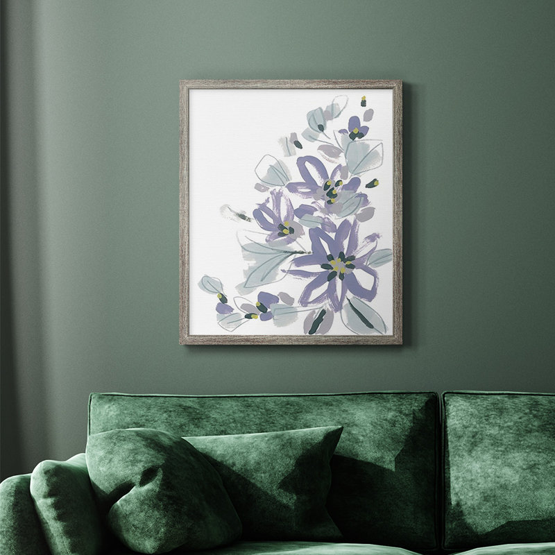 Periwinkle Patch IV, toile encadrée de qualité supérieure - prête à être accrochée, Argent patiné, H 24 po x l 20 po