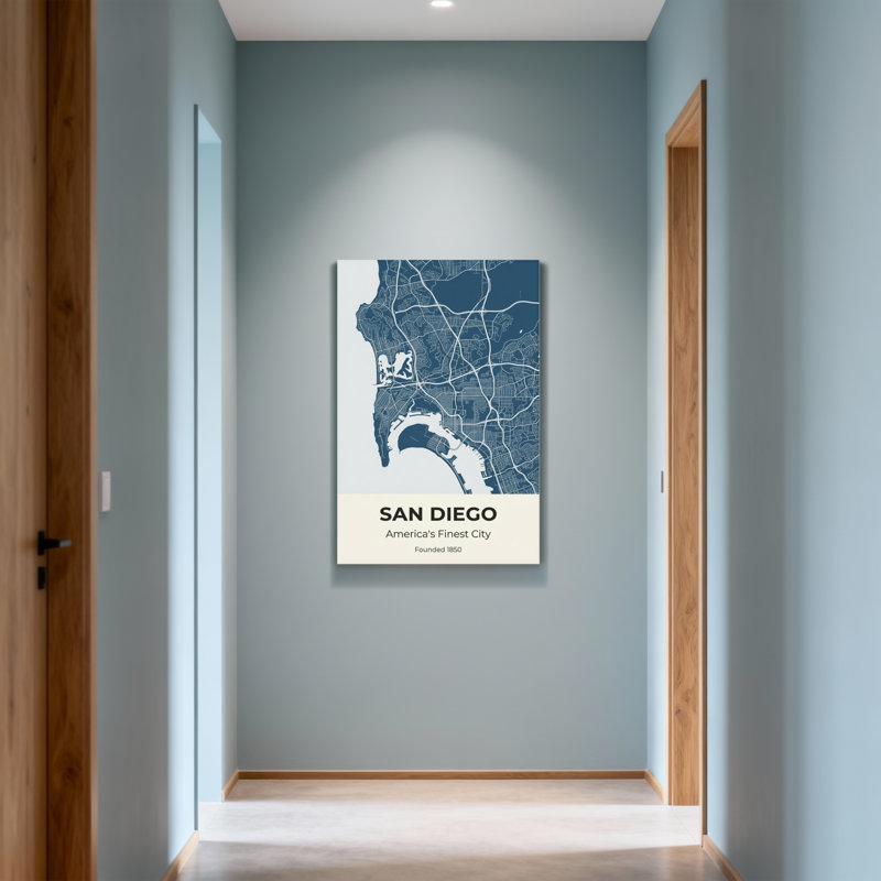 «Scenic & Cityscapes San Diego Map Art Print Design»