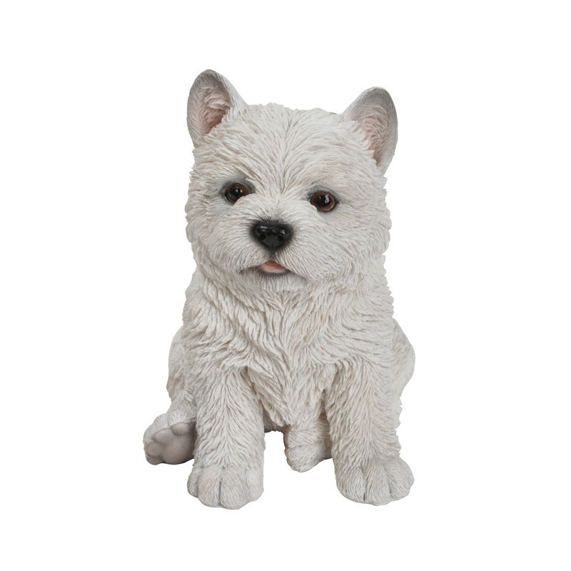 Statue chiot terrier blanc