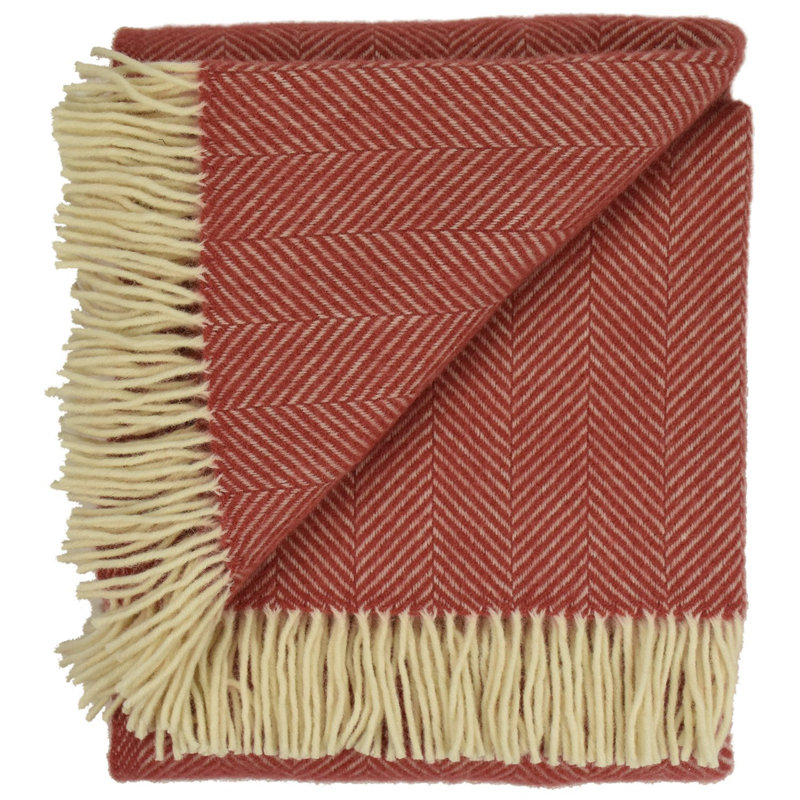 Couverture en laine pure new highland tweed chevrons Thiokk, Grenadine