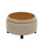 63.5cm Wide Round No Pattern Footstool Ottoman-299197912