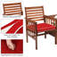 Ensemble de conversation de patio pour 2 personnes en bois d'acacia avec coussins-221723621