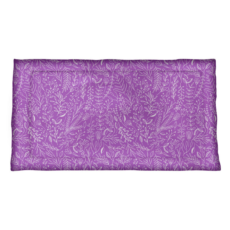 Taie décorative Katelyn Elizabeth Ditsy, Polyester, Très grand, Violet / Blanc