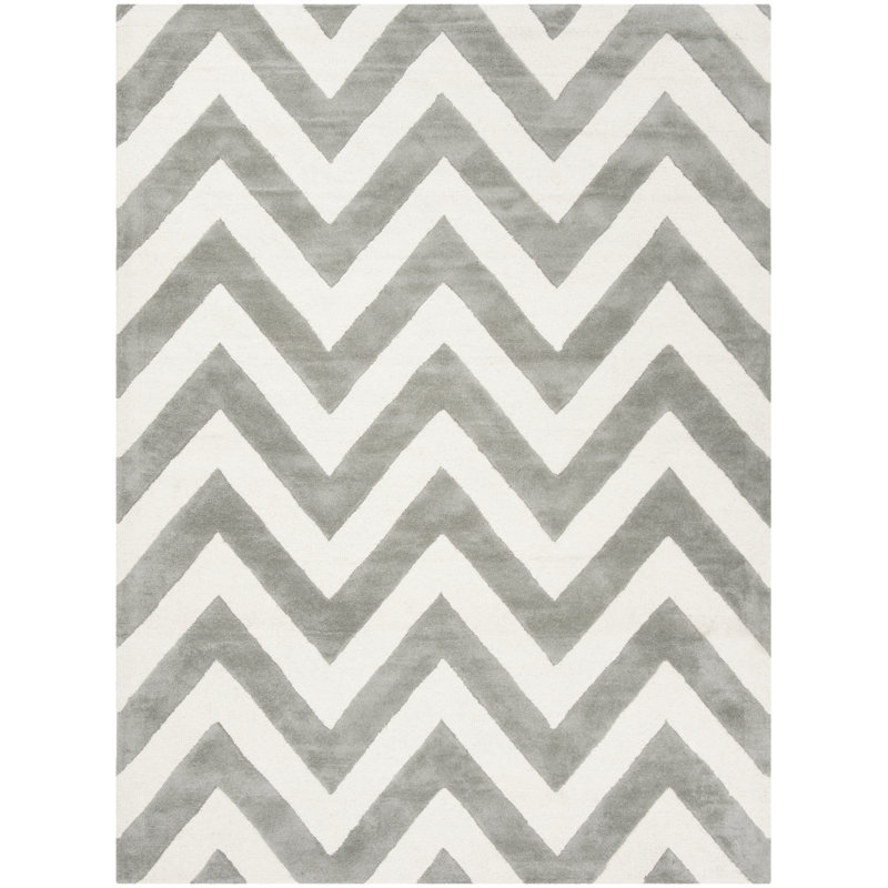 Krystyna Hand Tufted Wool Rug, Rectangle 5' x 7'