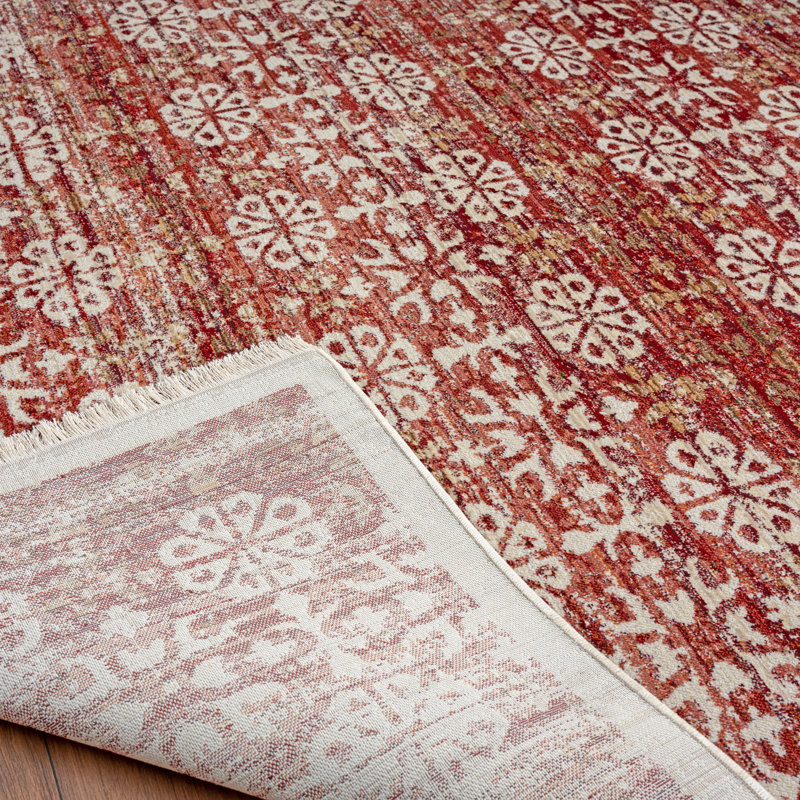 Mirabelle Floral Area Rug in Rust, Rectangle 8'5" x 11'5"