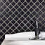 Carreau de mosaïque en porcelaine mate et noire 12-3 / 8 "x 12-3 / 8" Hudson Tangier