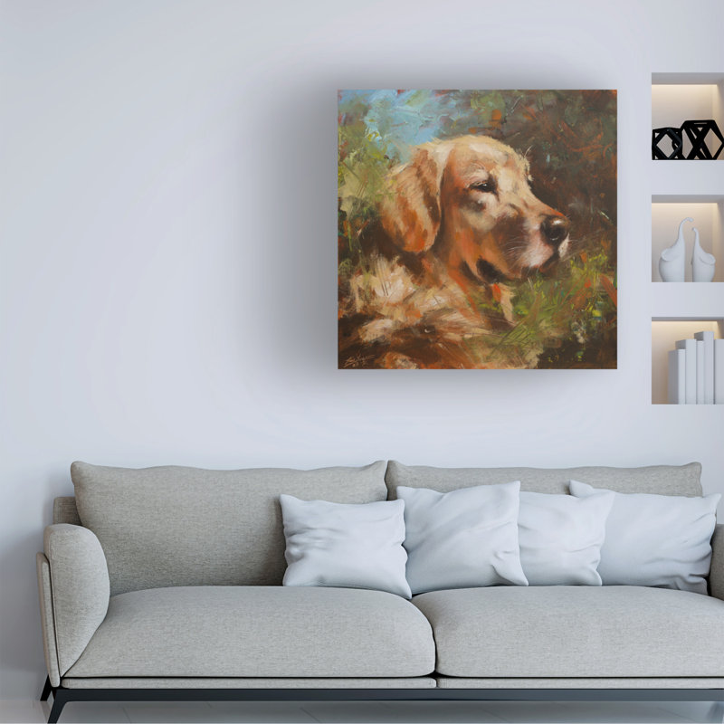 Art sur toile John Silver Golden Retreiver, H 14 po x l 14 po