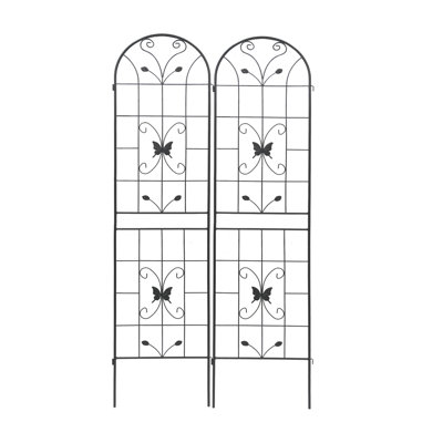 Ensemble de 2 treillis de jardin en métal 86,7 po x 19,7 po antirouille