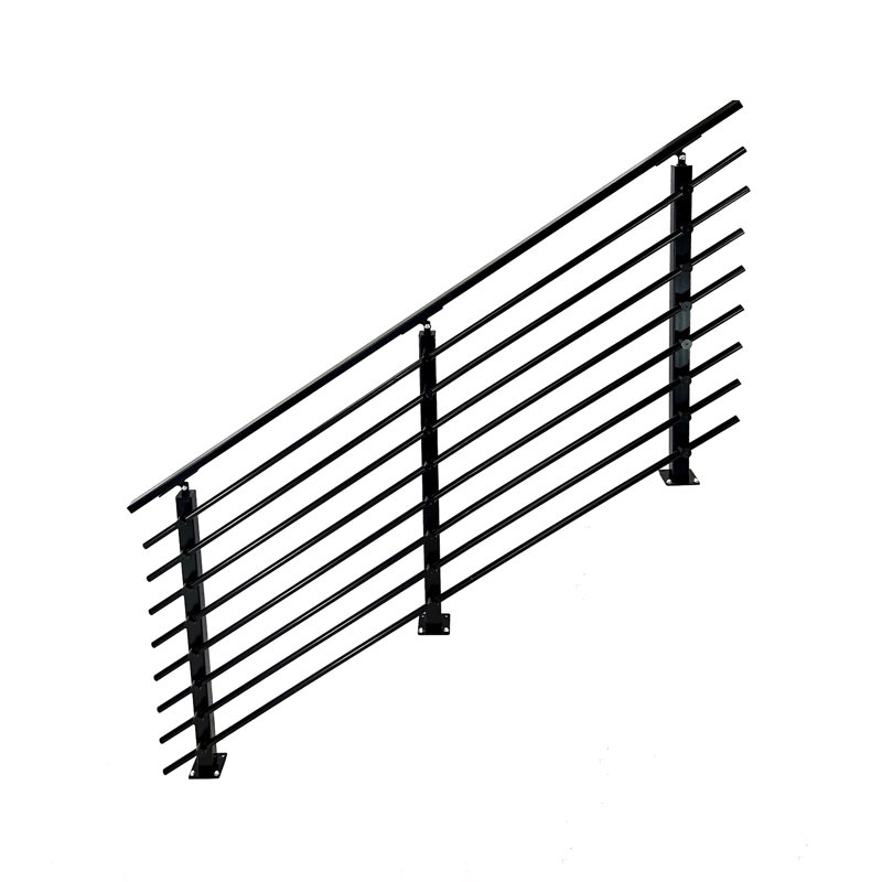 Modern Horizontal Adjustable Railing Banister System for Staircases Balconies and Decks Complete Guard Railing Kit