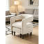 Fauteuil d'appoint incurvé avec repose-pieds assorti, fauteuil de lecture compact en bois massif avec pieds fuselés pour salon ou chambre