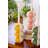  Set of Four Ceramic Taper Candle Holders Striped Design Decorative Tabletop Decor Accent Multicolor Glossy Finish