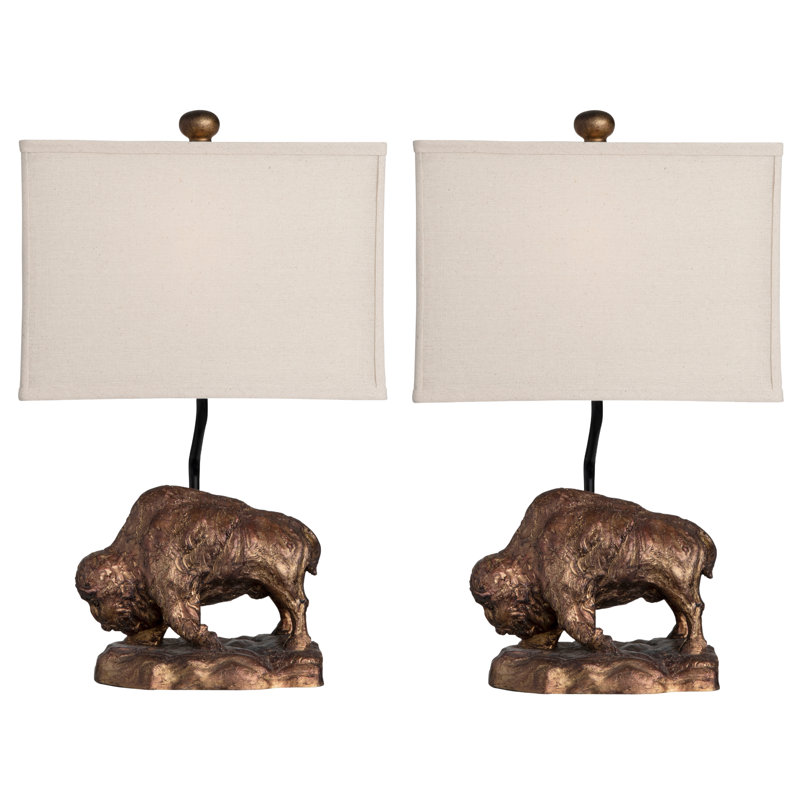 22.5" Resin Table Lamp With Oatmeal Shade