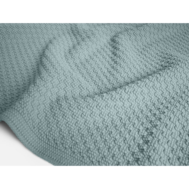 Moonstone Organic Turkish Cotton Bath Rug, Pacific Blue