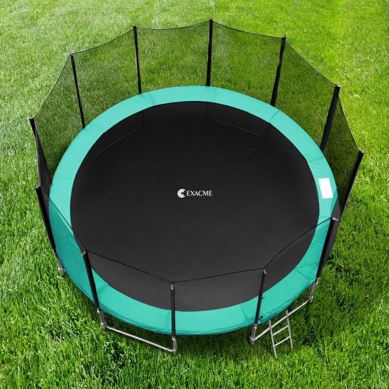 Coussin de trampoline pour trampoline, coussin de cadre rond à ressorts de sécurité imperméables, sans trou pour poteau, Gris