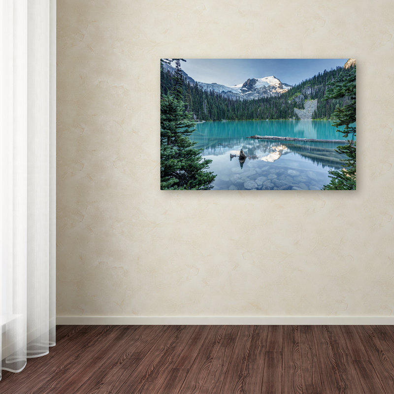 Large Framed Landscape Canvas Print in Blue and Green
