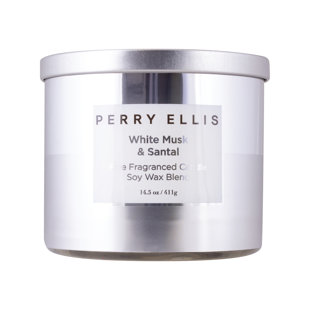 Bougie en pot blanche parfumée au musc et au santal