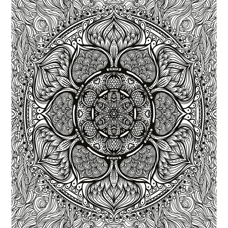 Ensemble de housse de couette native à motif de boho à motif d’inspiration ethnique mandala, Très grand