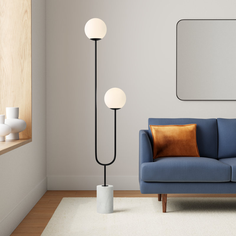 Clancy 68'' Black/White Novelty Floor Lamp