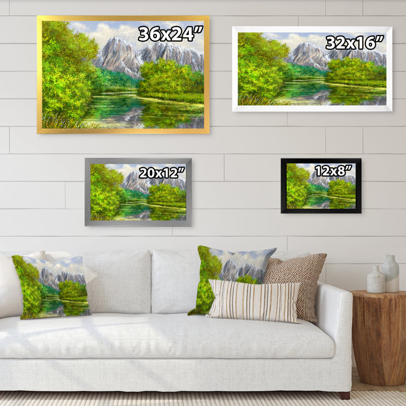«Green River in Mountain», reproduction sur toile, Cadre noir, H 8 po x l 12 po x P 1 po