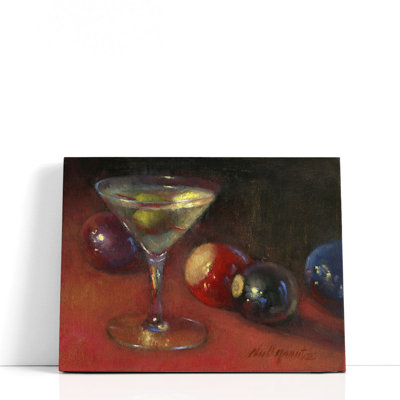 Martini avec billard - reproduction d'art sur toile