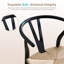 Chaises de salle à manger en bois de frêne massif tissé en forme de Y avec sièges en chanvre (noir)-84754657-84754658