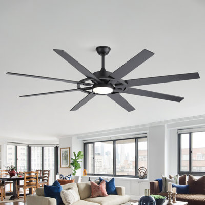 72" Large Ceiling Fan with Light and Remote, Double-Sided Blades, 6-Speed Reversible DC Motor, Dimmable 3CCT LED, Modern Ceiling Fan for Large Rooms