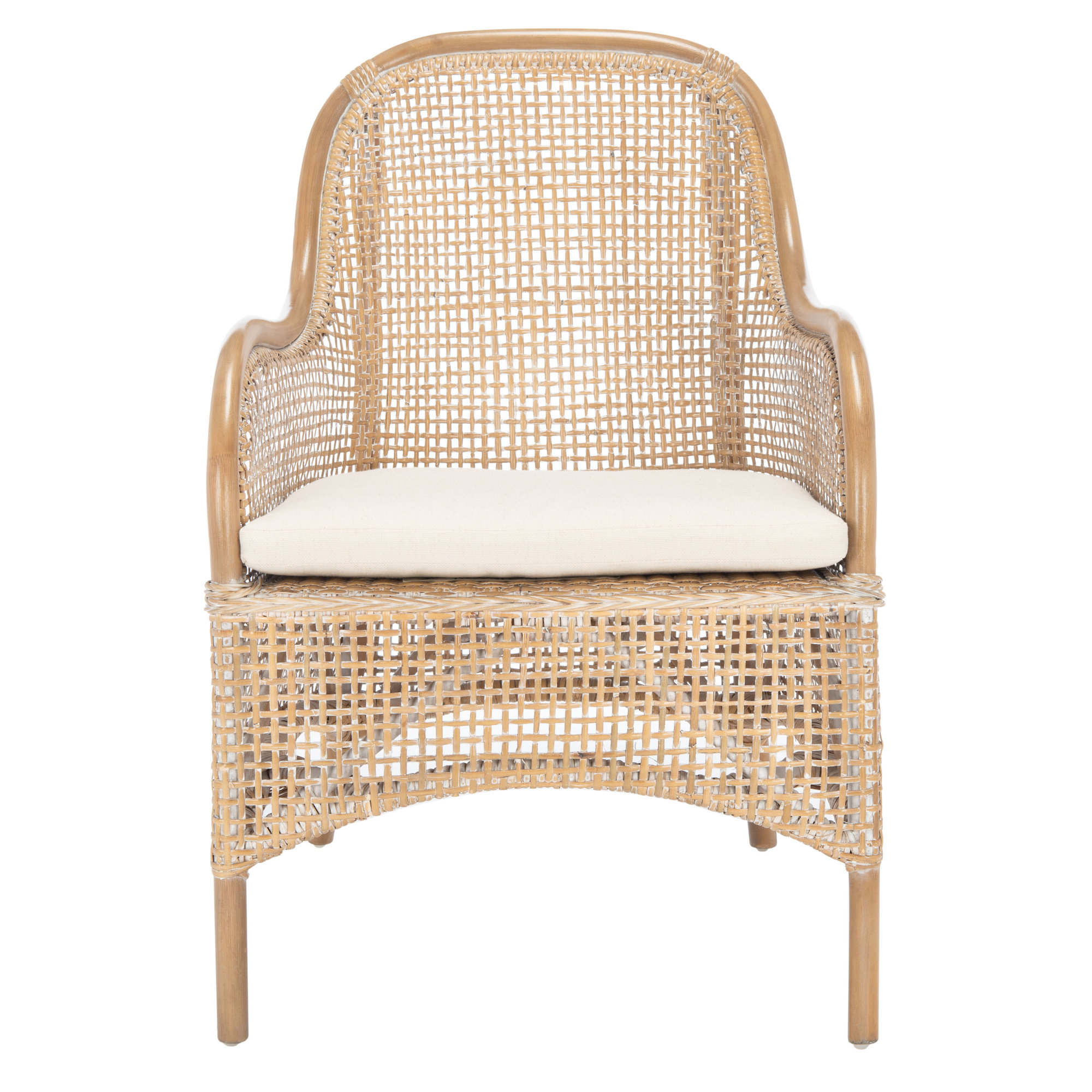 Sparrow Upholstered Armchair, Grey White Wash/White