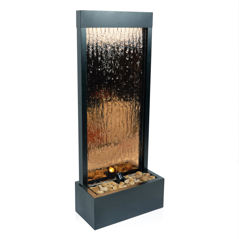 Statesboro Weather Resistant Fountain with Light, 48" H x 20" W x 10" D, Brown