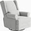 Fauteuil oscillant inclinable pivotant extra large 34,25 po blanc cassé avec repose-pieds