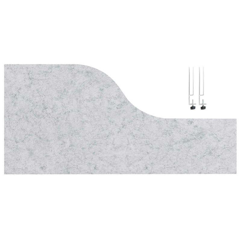 Panneaux d'intimité Soundsorb Edge Clip - 48 po x 12 po - 24 po Wave, Gris marbre