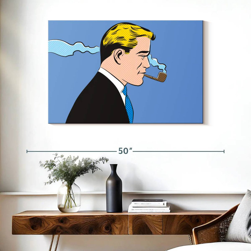 Leisha Man Smoking A Pipe, 26" H x 39" W