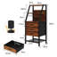 Wide Vintage Bedside Table with 3 Fabric Storage Drawers & Open Shelf, Multi-Purpose Nightstand, Sofa Side Table for Bedroom & Compact Lounge Spaces