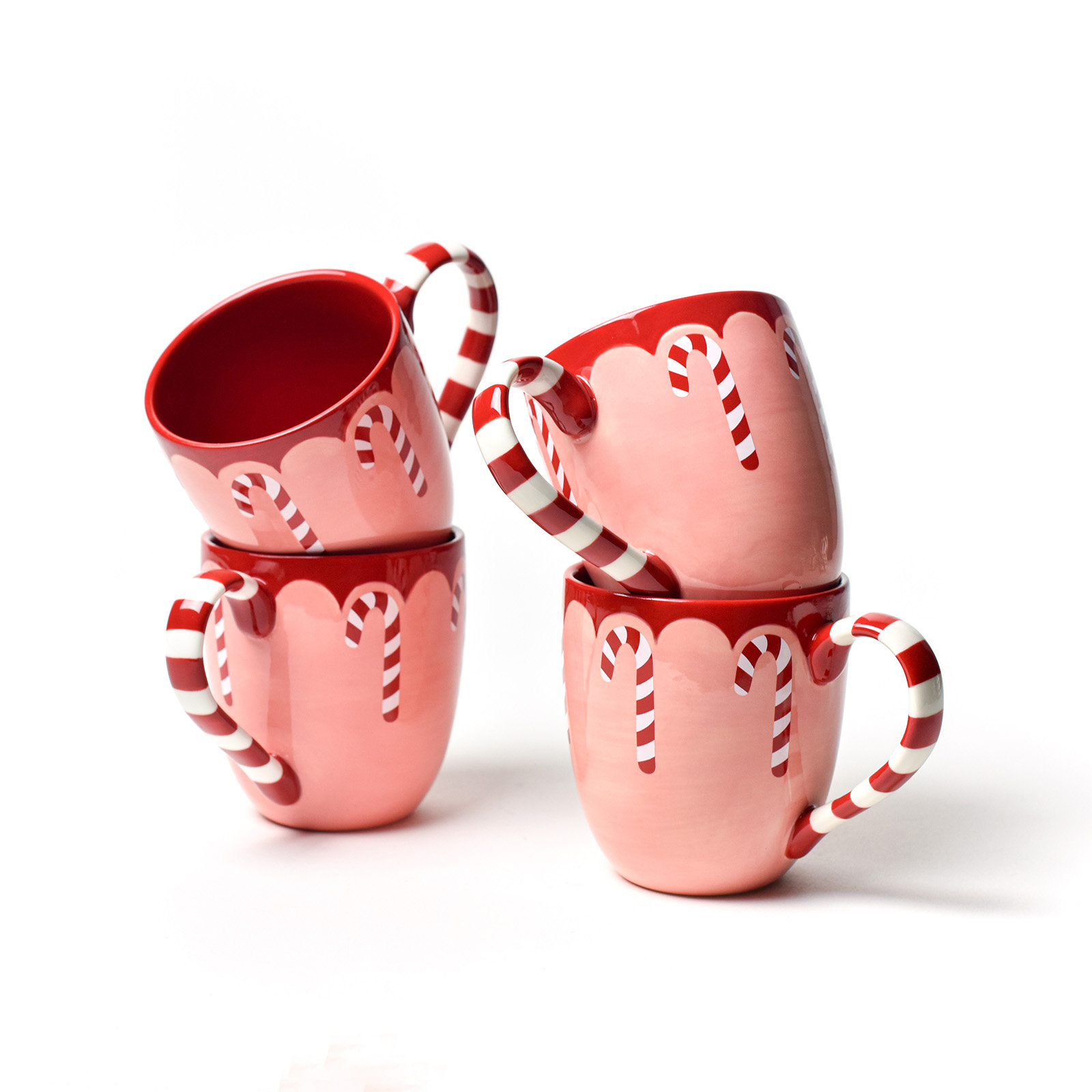 Coton Colors by Laura Johnson Candy Cane 4.25 Mug Provence Set Of 4 | Wayfair