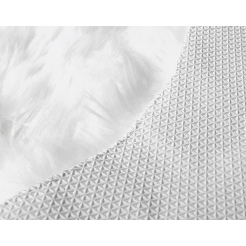 Tapis à poil long lavable en similifourrure blanche, Rectangle 6 pi x 9 pi