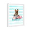 «Yorkie Mint Blue», impression encadrée-77395279