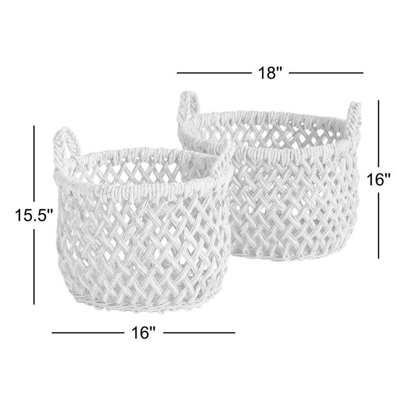 Emlyn Rattan Basket Set With Handles