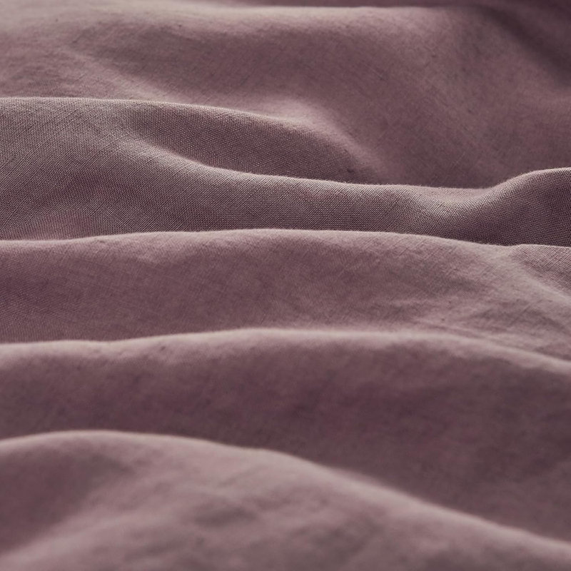 Ensemble de 2 taies d'oreiller 100% lin 100% lin français brodé, Taies d'oreiller pour grand lit, Mauve
