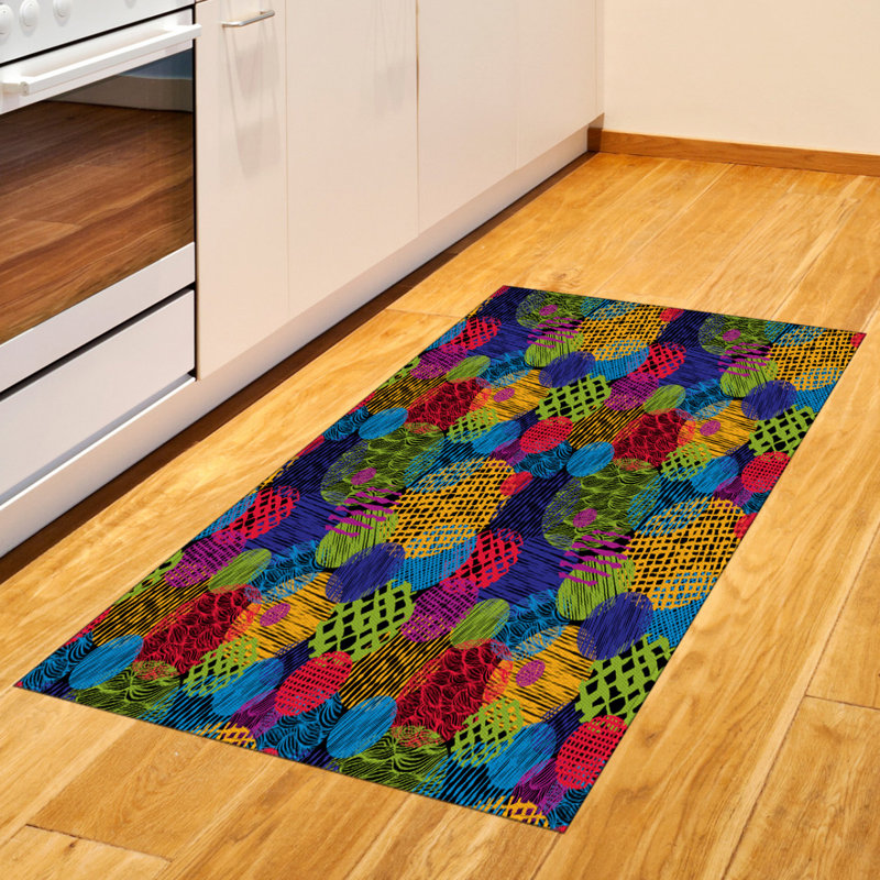 Funky High Density Long Fiber Poly Threads Decorative Area Rug Carpet, Rectangle 2'7" x 5'