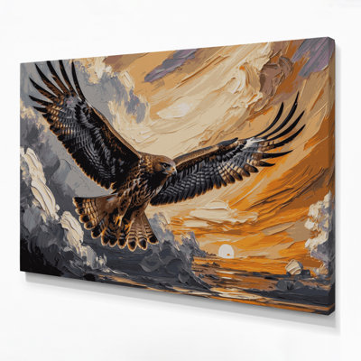 Oiseaux, art mural sur toile brun à queue rouge