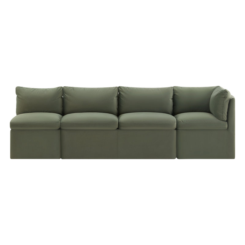 Banquette de coin Alayaa, Velours Soren Olivine