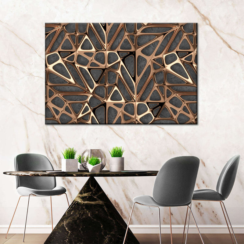 " Gold Metal Lattice Canvas Print ", 24" H x 36" W x 1.25" D
